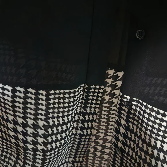 Michael Kors Black and White Button-Up Shirt - Picture 7 of 10